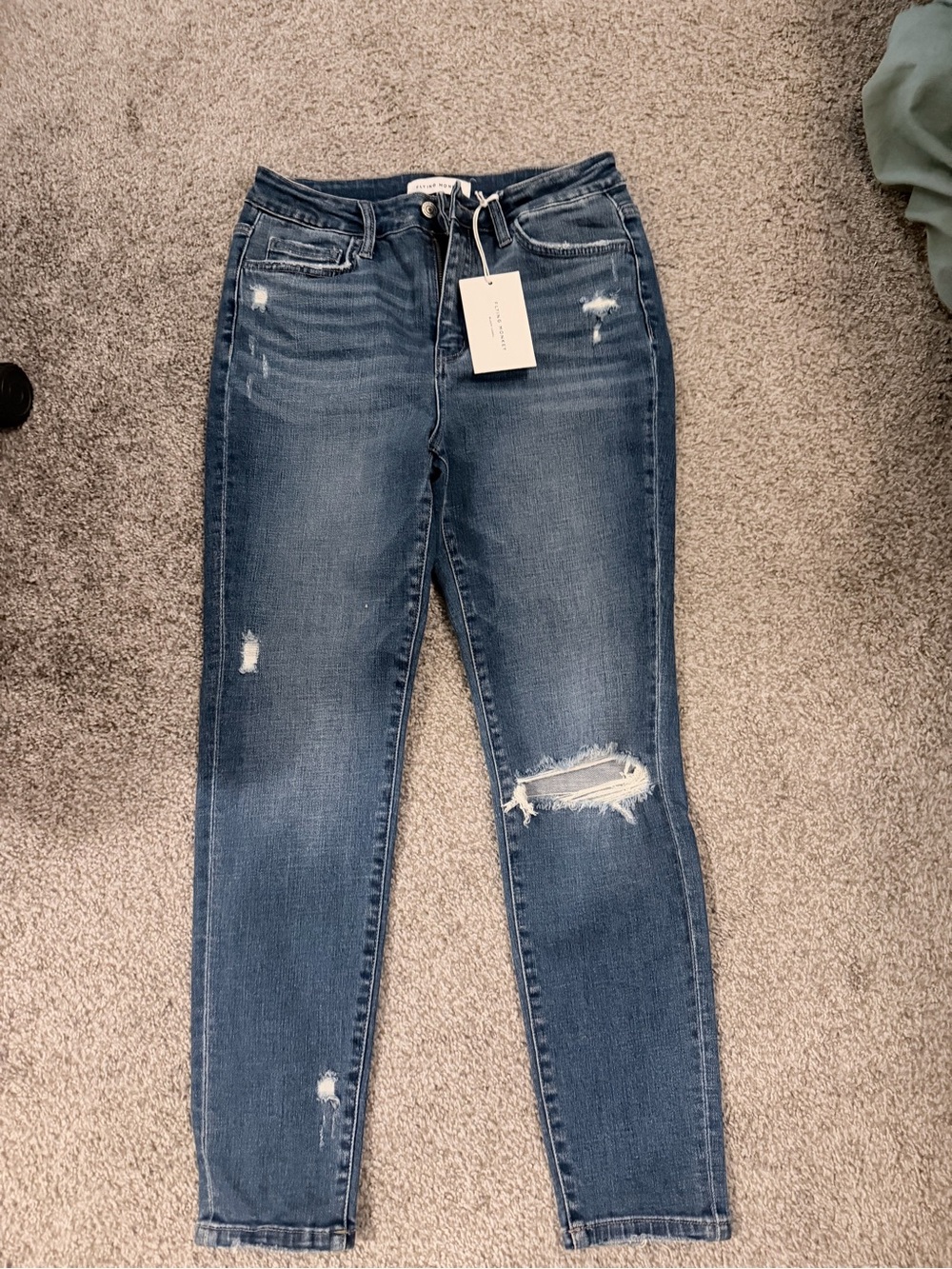 Flying Monkey Distressed Skinny Jeans - Blue